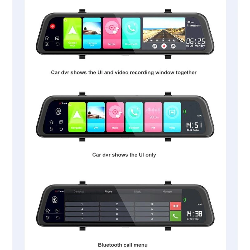 Camlive 1166 zoll 4G Dash Cam Android 8.1 Auto Spiegel Dvr Kamera RAM2G ROM32G GPS Navigation Video