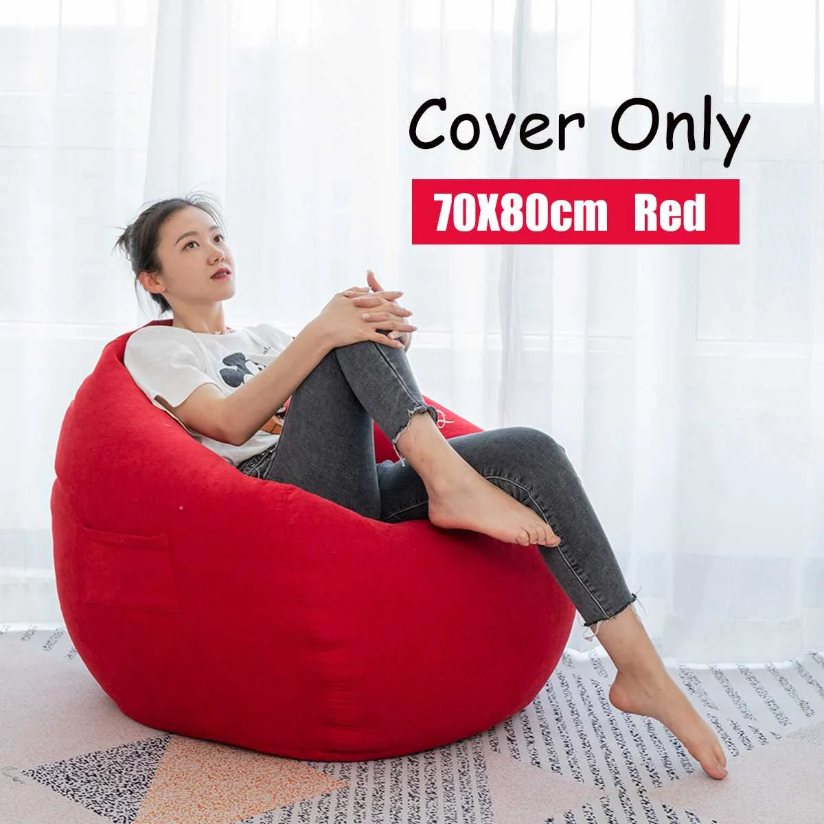 Red Nesloth ленивый BeanBag чехлы для диванов+ внутренний вкладыш стулья без наполнителя шезлонг кресло мешок пуф слоеного дивана татами гостиной - Цвет: Red