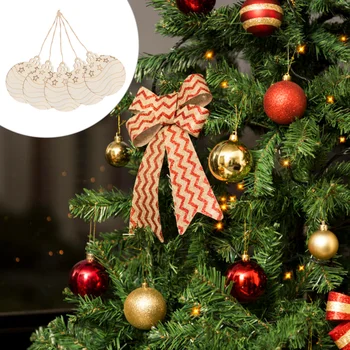 

50pcs Christmas Hanging Ornament Wooden Tag Christmas Ball Pendants Crafts
