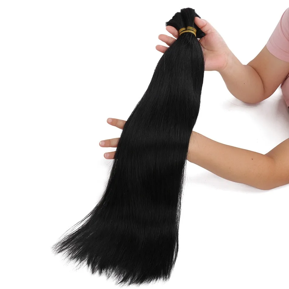 JF 30inch Straight 100% Human Braiding Hair Bulk Machine Made #613 #4 #27 Brazilian No Weft Remy Human Hair Bulk Natural