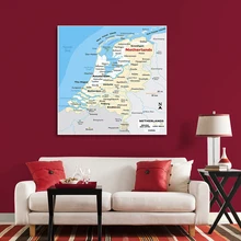 150*150cm The Netherlands s Orographic Map Large Non-woven Canvas Painting Wall Poster Classroom Home Decoration School Supplies