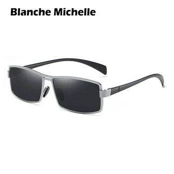 

Metal Frame Rectangular Sunglasses Men Polarized UV400 Sun glasses For Driving Vintage sunglass oculos masculino 2020 With Box