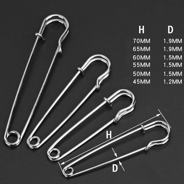 200 Spille Di Sicurezza Nichelate - Grandi E Piccole, 43 Mm, Per Cucito E Craft - Foto 6