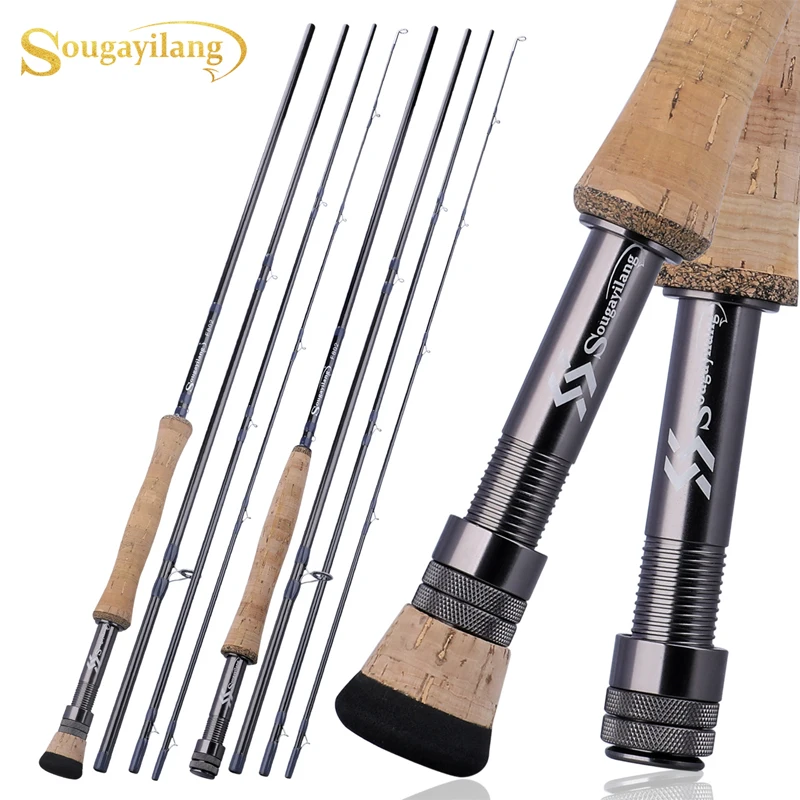 

Sougayilang 2.7M Fly Fishing Rod Portable 4 Section EVA / Metal Handle Carbon Fiber Body Fly Rod Outdoor Bass Fishing Pole