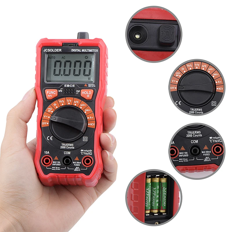 CAUTIN soldering iron kit with Digital multimeter 6000 counts AC/DC voltage  meter Flash light solder iron 80W 220V welding tool - AliExpress