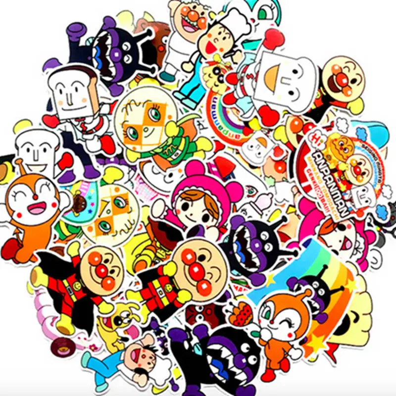 57Pcs / Set Cartoon Bread Doodle Sticker Waterproof Motorcycle Luggage Snowboard Refrigerator Mobile Phone Sticker