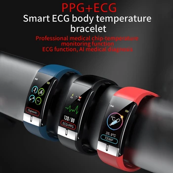 

ECG PPG Smart watch Body Temperature Fitness Tracker Bracelet Heart Rate Blood Pressure/Oxygen Monitor Smart bracelet women men