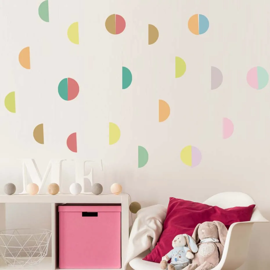 Colored Clouds On Wall Stickers Art DIY Nordic Lovely Pattern Decals Decoration For Home Kids Girls Nursery Room Removable Mural (4)