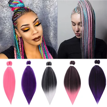 

XUANGUANG Fashion 26 inches Braid Hair Synthetic Crochet Braiding Hair hair Extensions Pink Purple Black