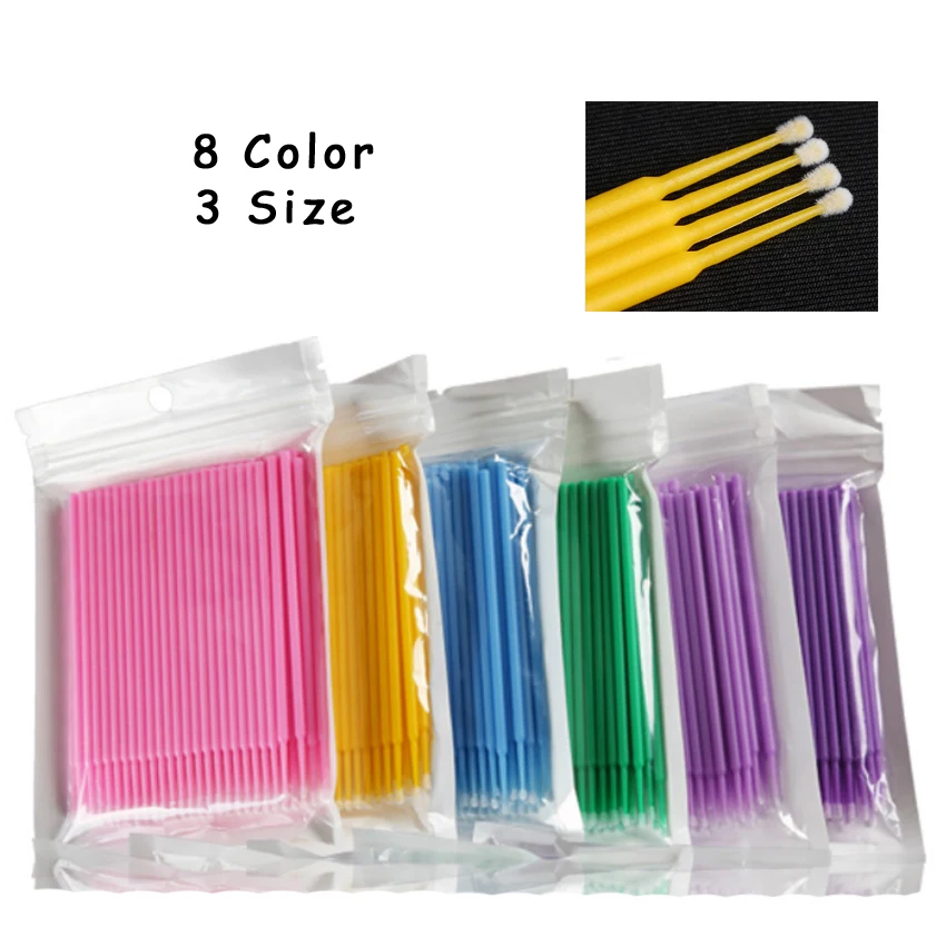 100pcs Disposable Makeup Brush Individual Eyelash Extension Applicator Lash Removing Swab Mascara Brush Eyelash Extension Tool 1