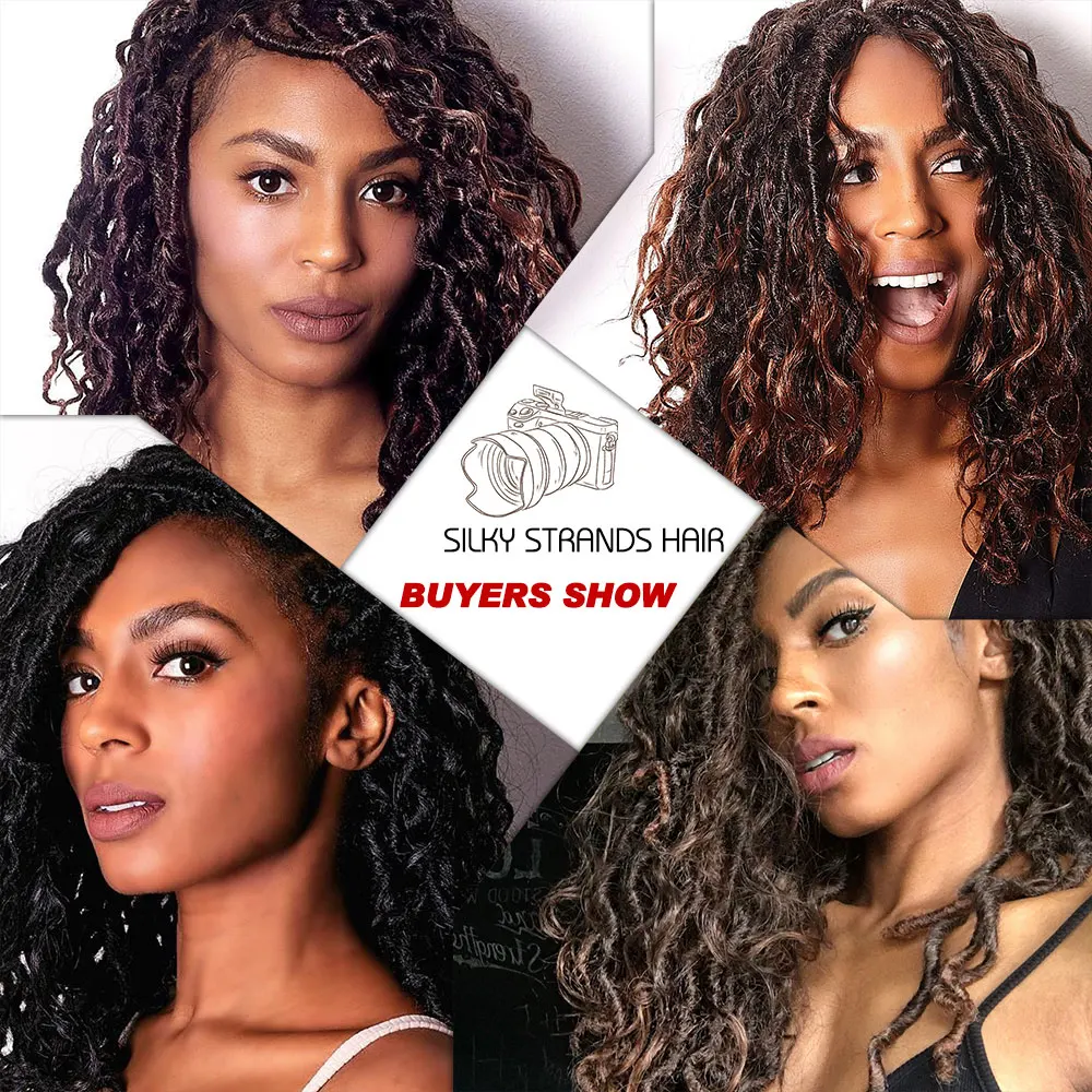 Afro Synthetic Curly Twist Hair Ombre Goddess Locs Crochet Hair Extensions Locks Crochet Braids For Black Women 24 Strands