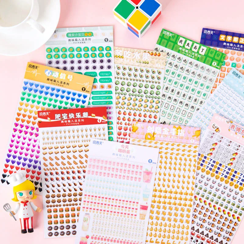 

1Sheet Kawaii Expression Stickers Cute Decor Toys Stickers Paper Adhesive Sticker For Kids Scrapbooking Diary Supplies