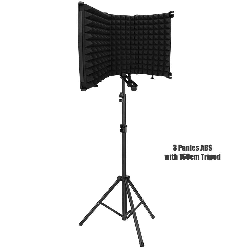 Microphone Isolation Shield 3 Panel with Stand Sound-proof Plate Acoustic Foams Panel Foam for Studio Recording Bm800 gaming headphones with mic Microphones