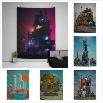 

Punk Fantasy Future Technology Tapestry Art Wall Hanging Sofa Table Bed Cover Home Decor Dorm Gift
