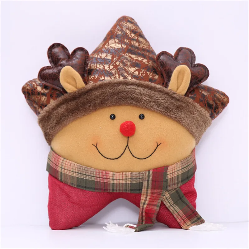 Happy New Year Gift Christmas Elk Pillow Christmas Decorations For Home Star Shape Car Home Decor Bed Decorative Pillows