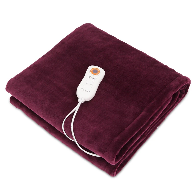 Плюшевое одеяло с электрическим подогревом, водонепроницаемое одеяло для мытья с электрическим подогревом, 9 передач, ГРМ, Манта, электрика, теплое одеяло, ковры - Цвет: Wine