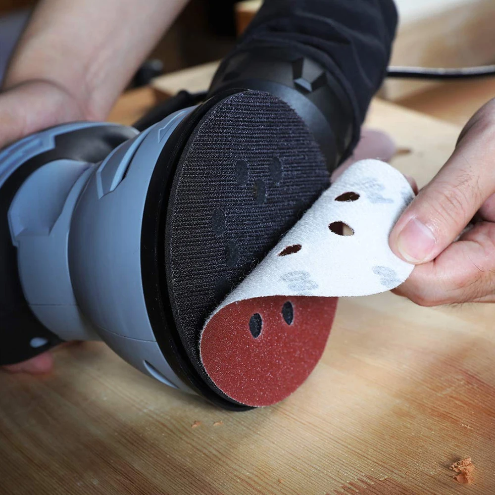 5 Inch 8 Hole Sanding Discs 125 Mm Round Sander Pads 40-320 Grit Wood Metal Disc Water Flocking Polishing Sandpaper Power Tools