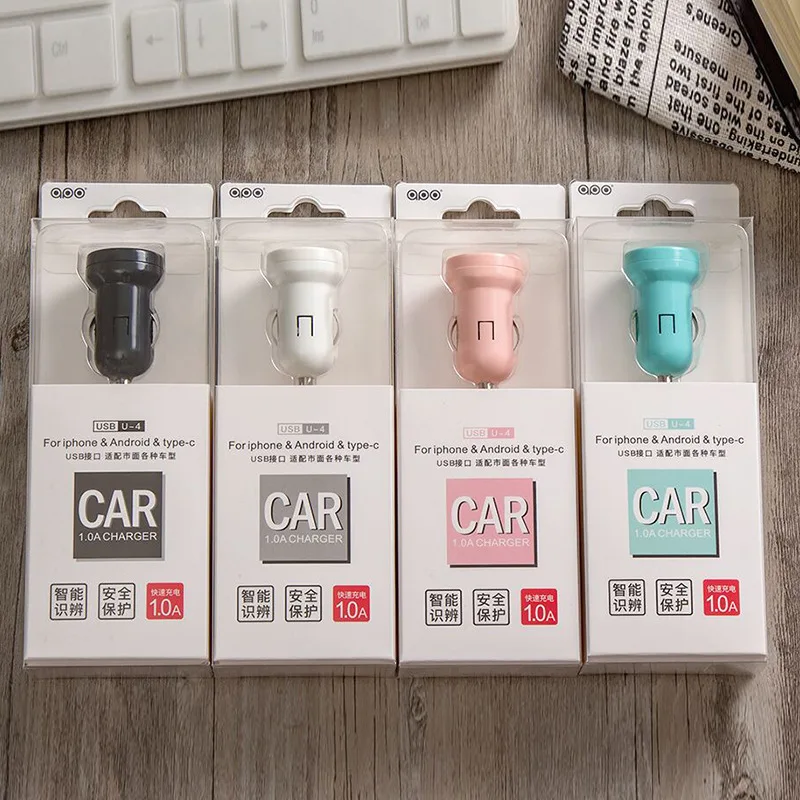 

KiKi-Style Car Mounted Charger Charging Plug U-4 Multi-Color USB Fast-Charging Car Mounted Cigarette Charger