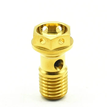 

M10 Motorcycle Calipers Tubing Ti Bolt Titanium Bolts Motor Bike Ti Color Hexagon Hollow Flange Head Screws Ti Fastener 1piece