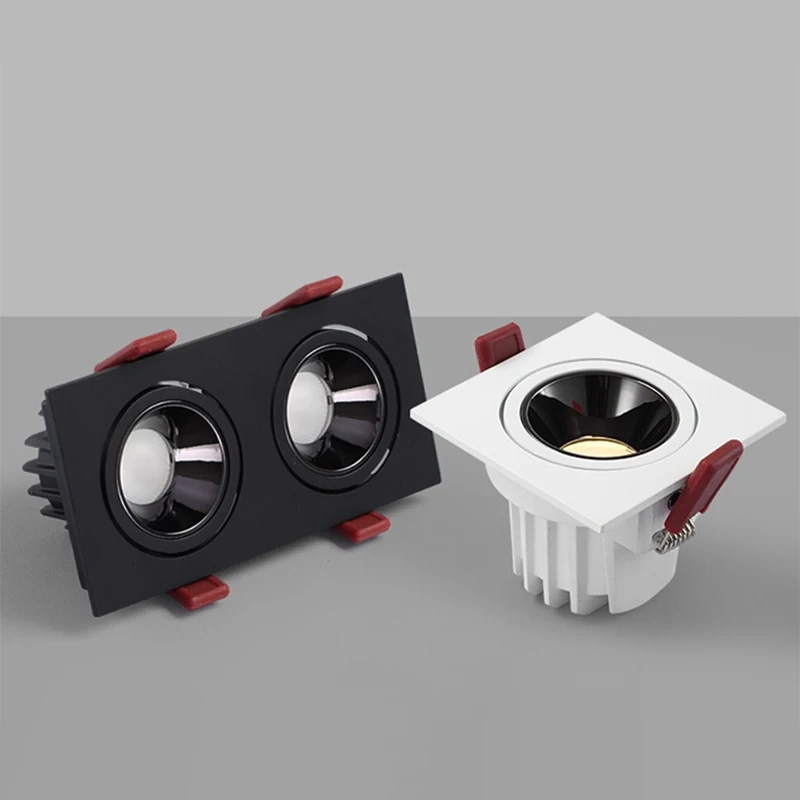 

Angle Adjustable Anti-glare Square LED COB Recessed Downlight 7W 12W 14W 24W LED Ceiling Lamp Spot Light AC90-260V