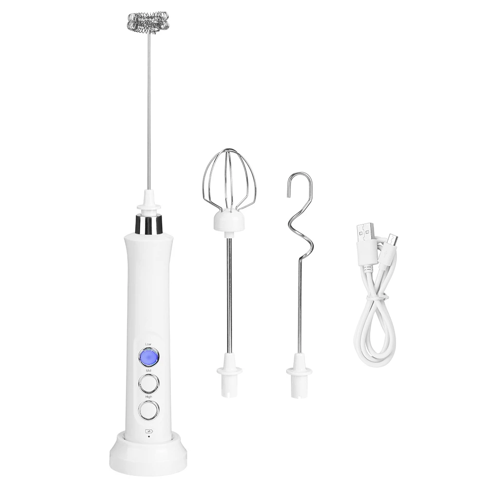 Blender Drink-Mixer Coffee-Foamer Cappuccino Handheld Electric Egg-Beater Rechargeable