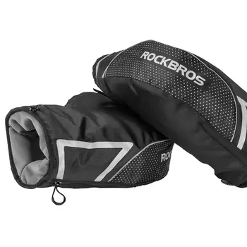 ROCKBROS Bar Mitts Snowmobile/ATV/Dirt Bike Mitts Cycling Thermal Fleece Lining MTB Handlebar Windproof Winter Gloves Mittens 6