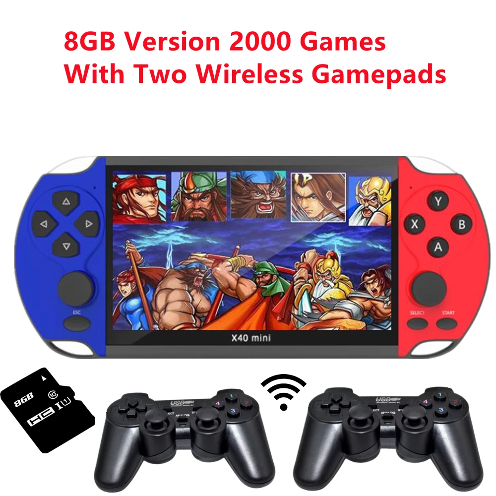 X40 Mini 6.5 inch Screen Portable Handheld Game Console 8G/32GB 5000 games for mega drive/snes support video/music/photo/tv out 