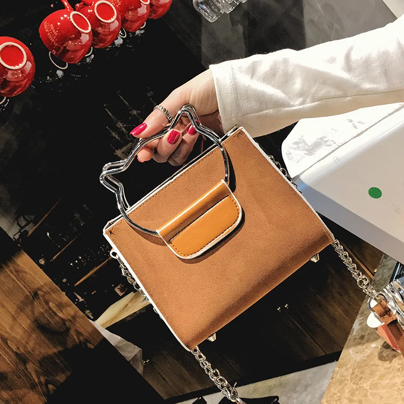 

2018 Spring And Summer New Style Retro Cat tie pa Handbag Cool GIRL'S Versatile Chain Crossbody Bag Picture-in-Two-Piece Set