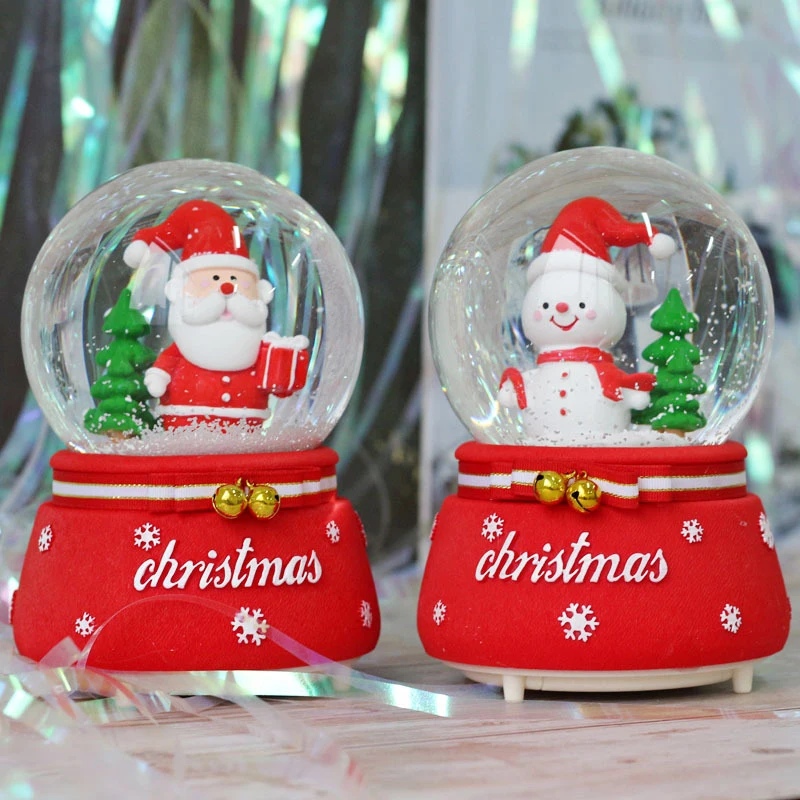 

Creative Christmas Snow Globe Crystal Ball Rotating Music Box Christmas Decoration For Home Home Decoration Accssories