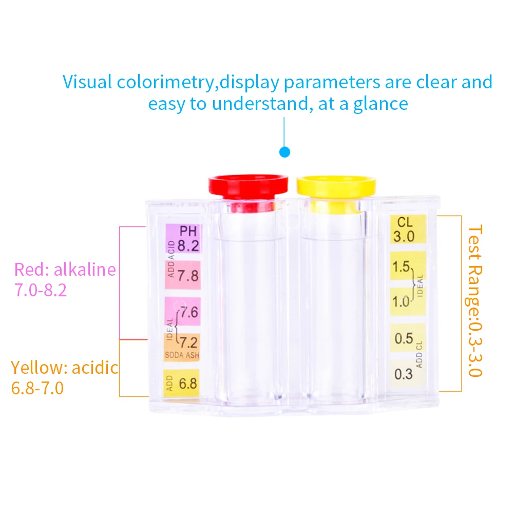 

Reagent Hydroponics Tools Portable Swimming Pool Accessories Spa Professional Water Quality Test Kit Hydrotool PH Chlorine