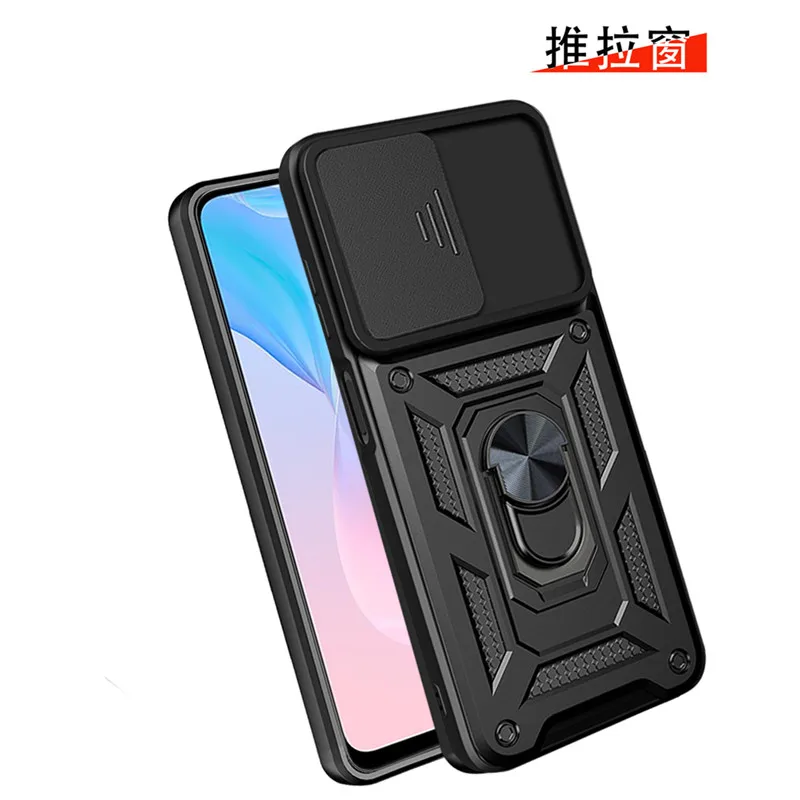 Slide Camera Shockproof Armor Phone Case For Vivo Y21 Y21S Y33S Y20 Y30 Y15S Y15A Y76S Car Magnetic Holder Ring Stand Back Cover bellroy case