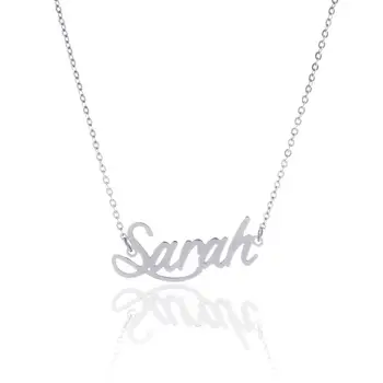 

Customized Necklace Stainless Steel Necklace Nameplate Choker Pendant English Name Jewelry Necklace 45 Fonts AAA Quality
