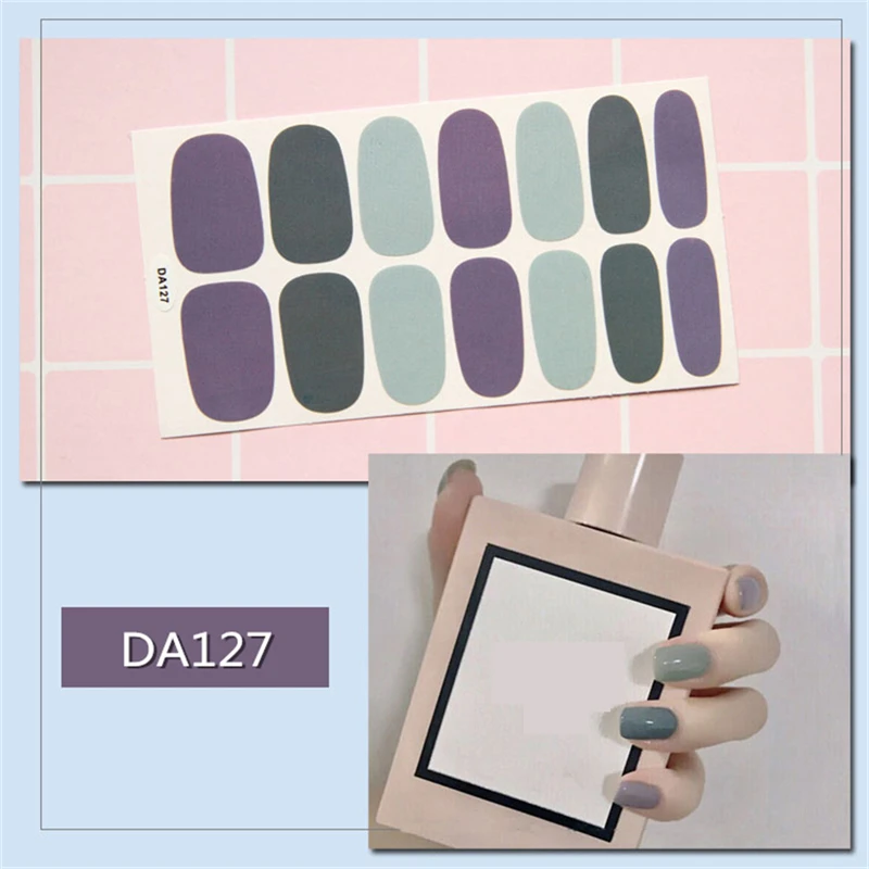 127 Nusx стикер для Ногтей Полное покрытие DIY маникюр слайдер винил для ногтей наклейки для ногтей маникюр Дизайн ногтей Фольга наклейка s с пилкой для ногтей ST039 - Цвет: 127