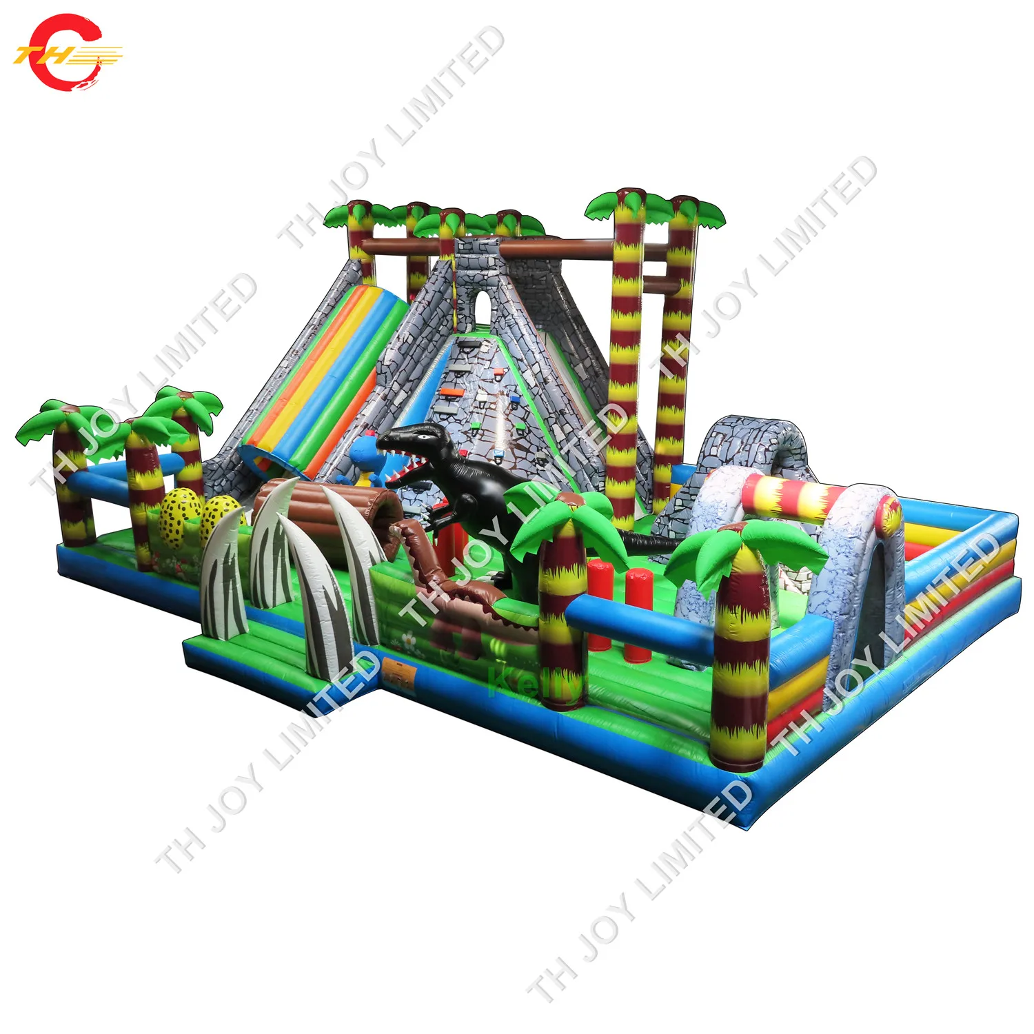 Морем 12x8 м гигантский надувной динозавр слайд веселый городок для продажи, надувной пиратский корабль игровая площадка для детей