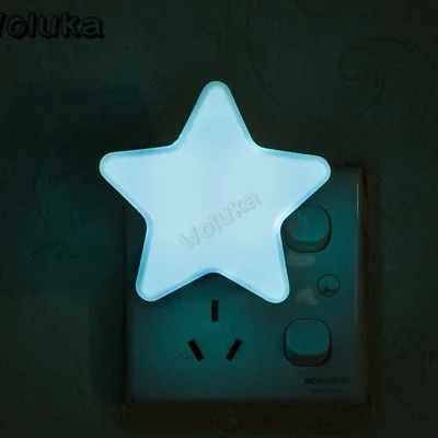 light control 10pcs/lot Cartoon LED Night Light AC110-220V Light Control Wall Lamp With US Plug For Kid/Baby Bedroom Bedside Lamp CD50 W05 - Color: light control