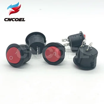 

5pcs On-Off KCD2 2Pin 2position Black Red Round Boat Car Rocker Switch 6A/250VAC 10A/125VAC Button toggle switch