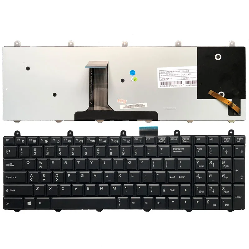 Новая клавиатура для ноутбука Clevo P150EM P170EM P370EM P570WM US с подсветкой
