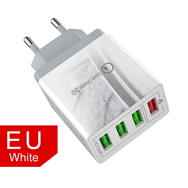 EU White Charger Ола USB зарядное устройство Quick Charge 3,0 быстрое зарядное устройство QC3.0 QC мульти штепсельный адаптер настенное зарядное устройство для мобильного телефона для iPhone samsung Xiaomi Mi - Тип штекера: EU White Charger