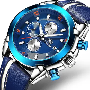 

Ayhaus Sports Calendar Men's Watches Luxury Business Leather Belt Band Quartz Watches Luminous Hands relojes Free Shipping