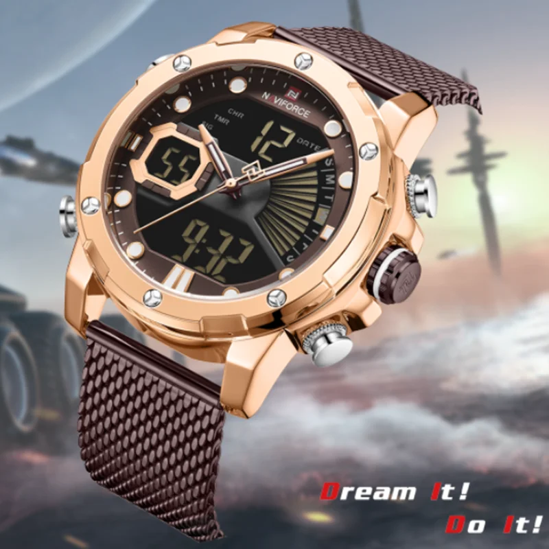 NAVIFORCE Топ бренд Lucury мужские часы спортивные часы из нержавеющей стали водонепроницаемые наручные часы Подарки для мужчин relogio masculino