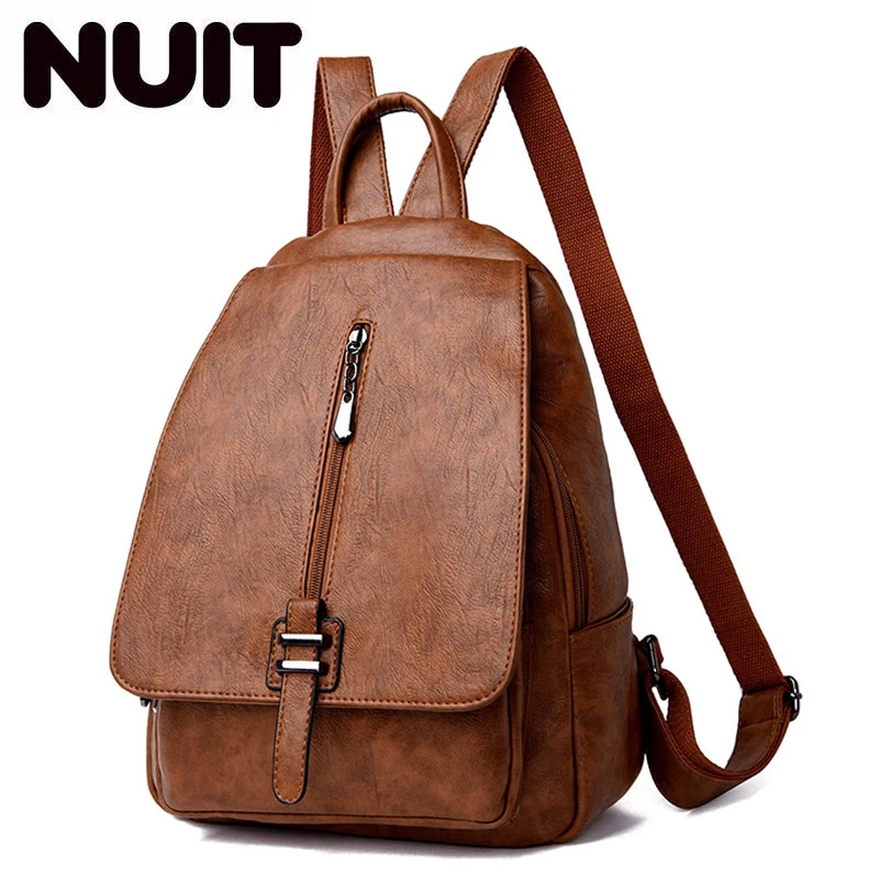 

2020 Women Leather Backpacks Vintage Female Shoulder Bag Sac A Dos Travel Ladies Bagpack Mochilas School Bags For Girls Preppy