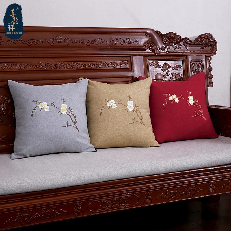

Embroidered pillow case sofa cushion cover decorative linen pillowcase