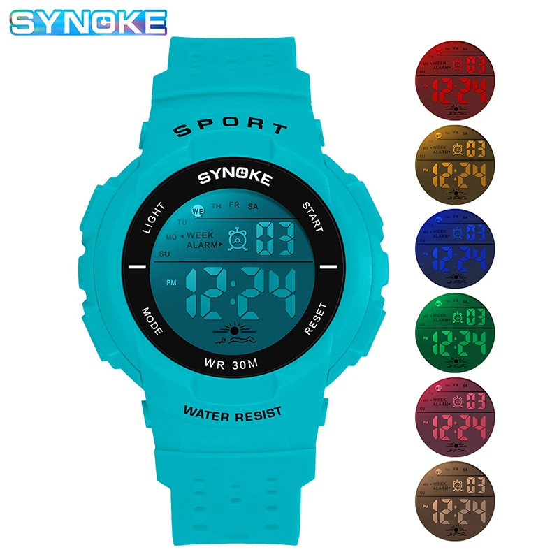 Student Running Seconds Watch Breathable Long And Empty Watch Luminous Multifunction Electronic Watch 30m waterproof