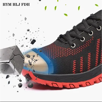 

Men And Women Breathable And Deodorant Mesh Work Shoes Steel Head Anti-smashing Puncture Safety Men's Sneakers