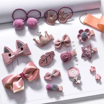 

18pcs Infant Decoration Crown Baby Girl Mini Hair Accessories Cartoon Headwear Set Clip Kids Bow Cute Hairpin Barrettes