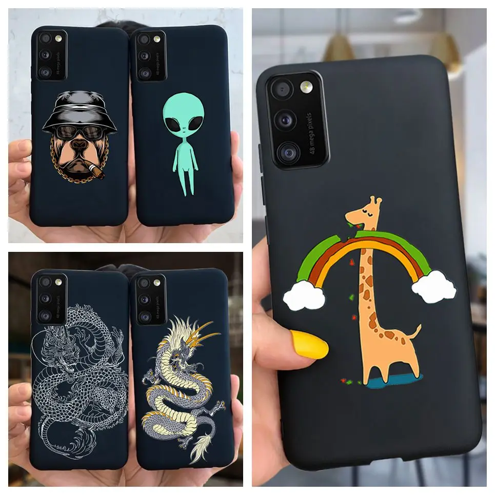 Custodia Per Cellulare Cool Cartoon Nera Per Samsung Galaxy A71 A41 Custodia Morbida In Silicone Per Funda Samsung A41 A415F A 71