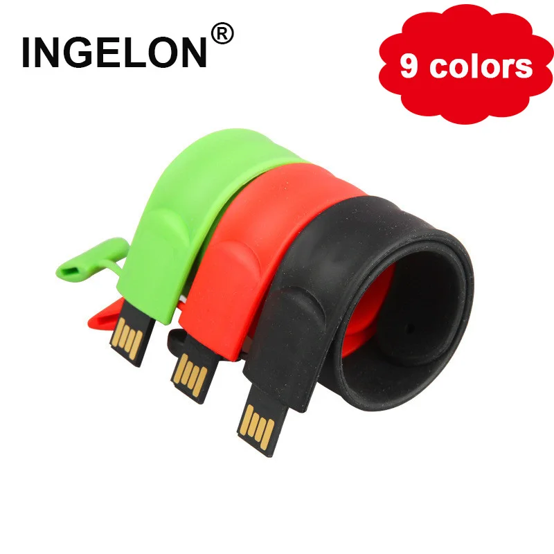 

INGELON Silicone Bracelet Cle USB Wrist Band Women Men Flash Bellek Wearable Devices USB Flash Drive 32GB 16GB 8GB Pendrive 64GB