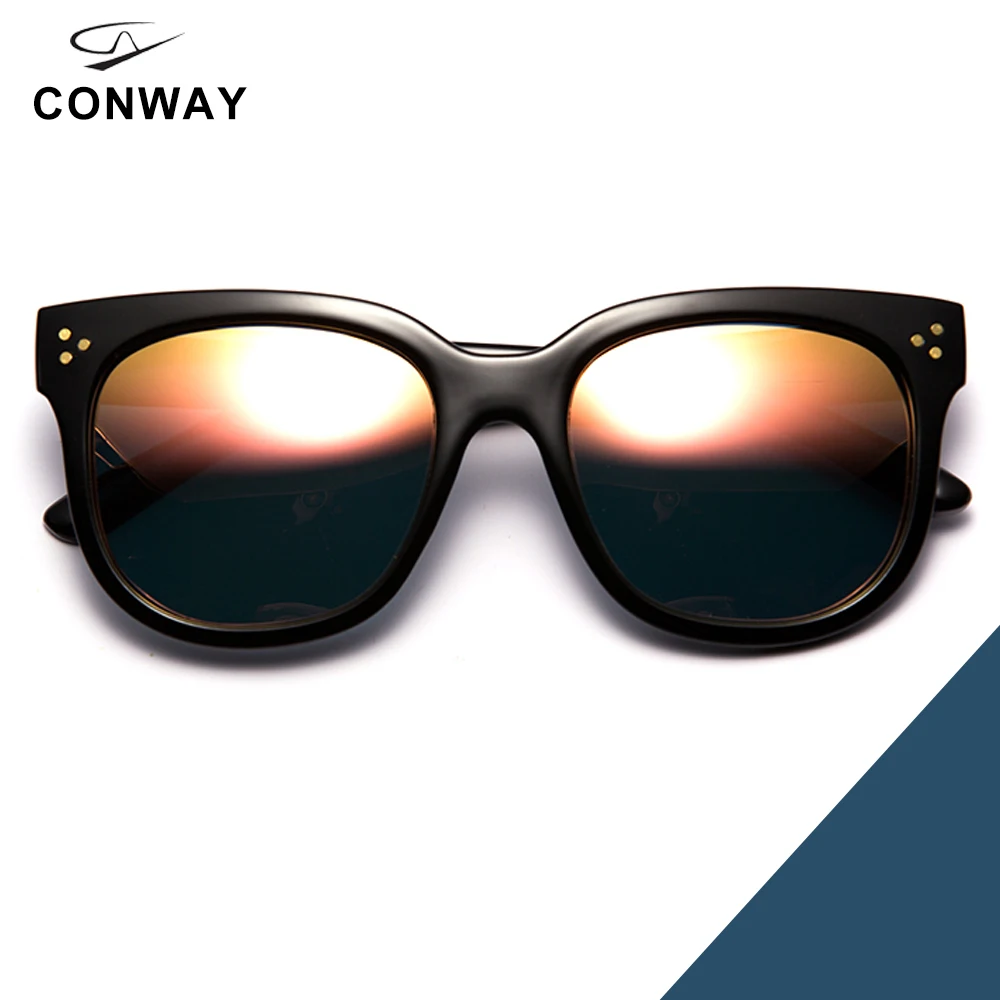 Orange Mirror Conway негабаритных солнцезащитных очков для мужчин и женщин, модные солнцезащитные очки, большие квадратные Poalrized UV защита V фирменный дизайн, корейский стиль - Цвет линз: Orange Mirror