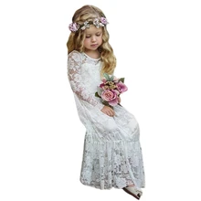 Новинка; осеннее платье принцессы для девочек с длинными рукавами; кружевное элегантное милое детское длинное платье для девочек; Тканое однотонное платье
