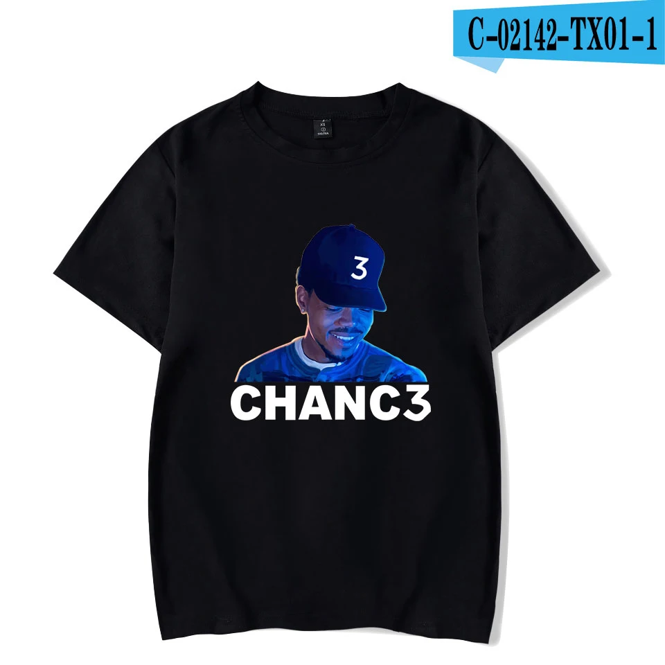 black Модная футболка Chance The Rapper, Мужская розовая летняя хлопковая Футболка Harajuku с коротким рукавом, Новая повседневная футболка с принтом CHANC3 rapper - Цвет: black
